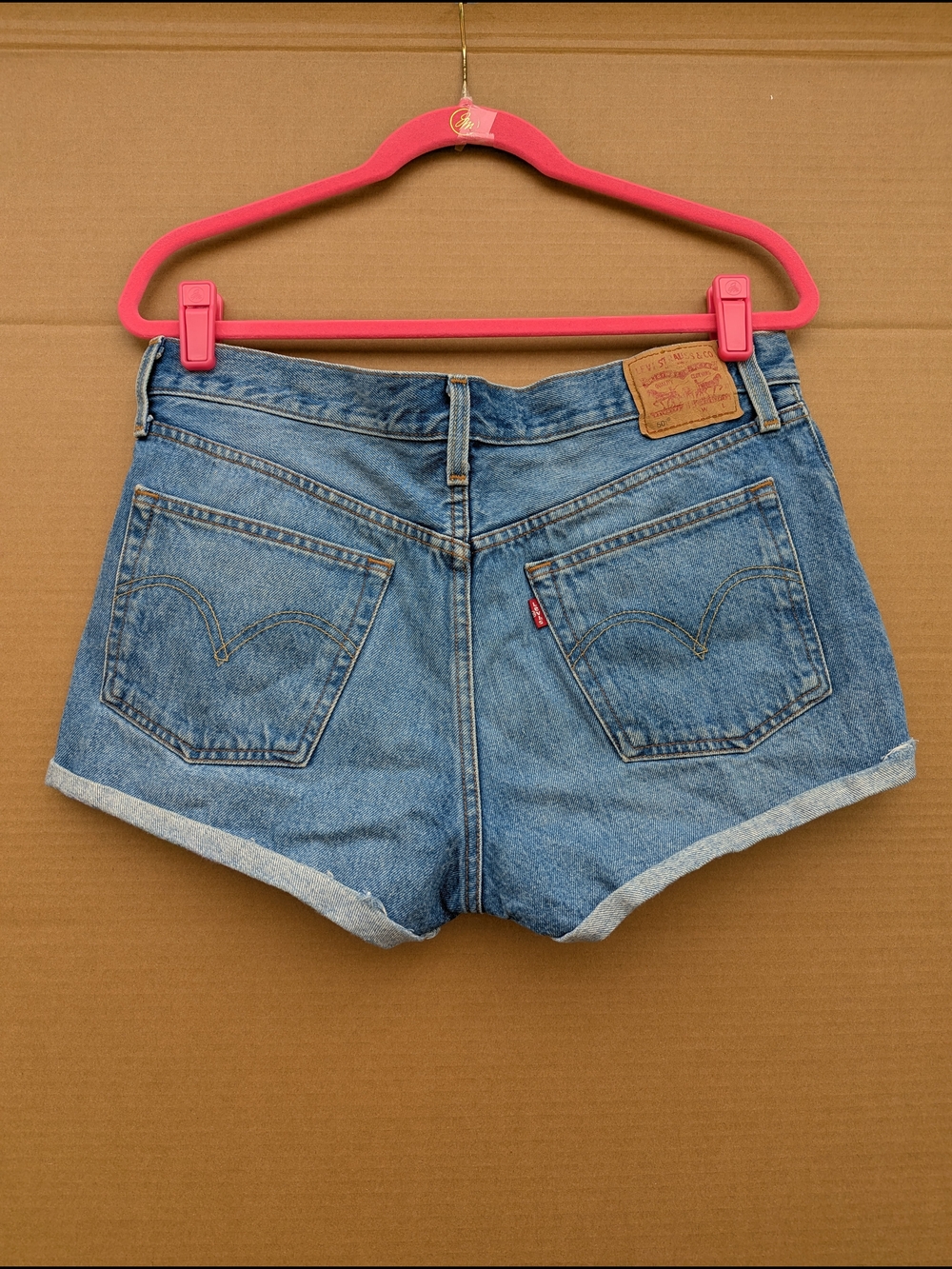 Levi's Premium 501 High-Rise Denim Micro Shorts 29 Daisy Dukes Rolled Hem Womens - Picture 2 of 9